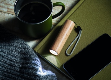 Logotrade promotional giveaway image of: Beech wood rechargeable torch