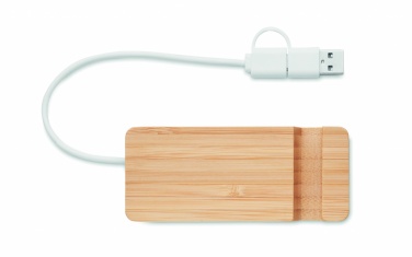 Logo trade promotional merchandise photo of: Bamboo USB 4 ports hub