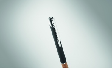 Logo trade advertising products image of: Ballpoint pen made of aluminum with a cork grip
