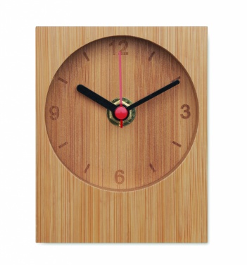 Logo trade promotional item photo of: Bamboo table clock