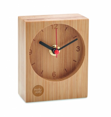 Logo trade promotional giveaways picture of: Bamboo table clock