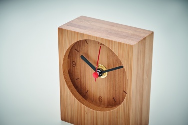 Logo trade corporate gifts image of: Bamboo table clock