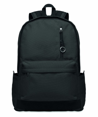 Logotrade advertising product image of: A 15-inch laptop backpack made of recycled pre-consumer cotton with customizable printing