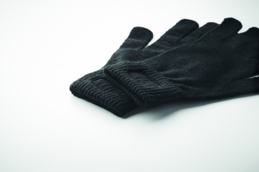 Logo trade promotional merchandise picture of: Knitted gloves in RPET