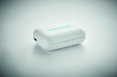 Logo trade advertising products image of: TWS earbuds with charging base