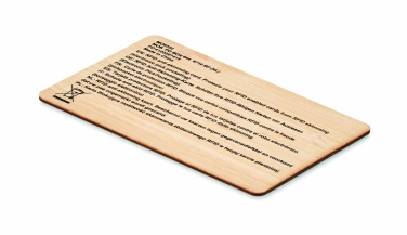Logo trade promotional merchandise picture of: RFID card in bamboo material