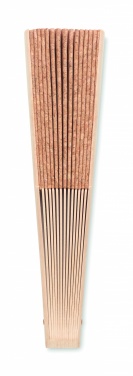 Logo trade promotional gifts picture of: Wood hand fan with cork fabric