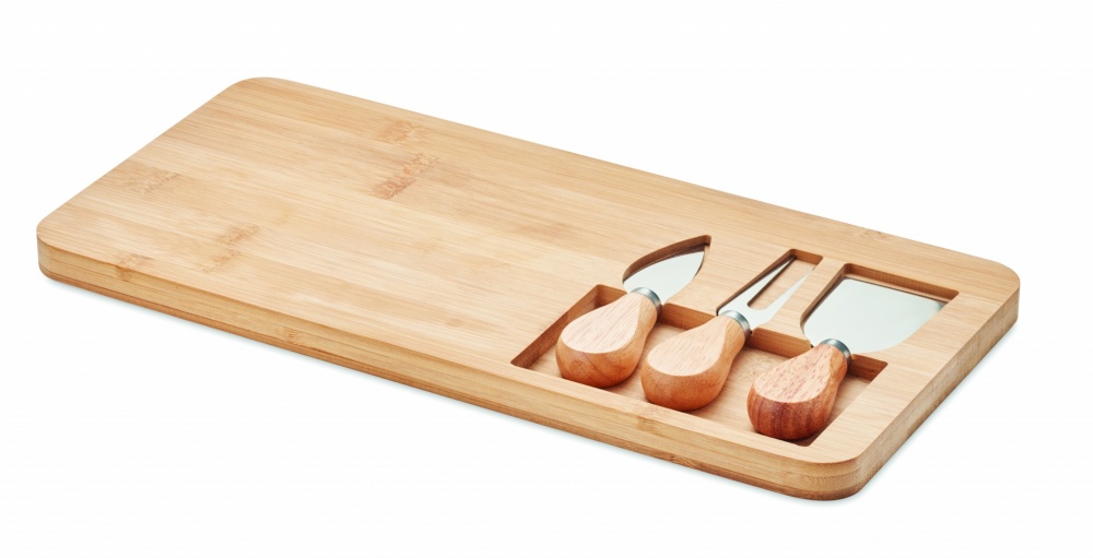 Logotrade promotional product image of: Bamboo Cheese board set Leipzig