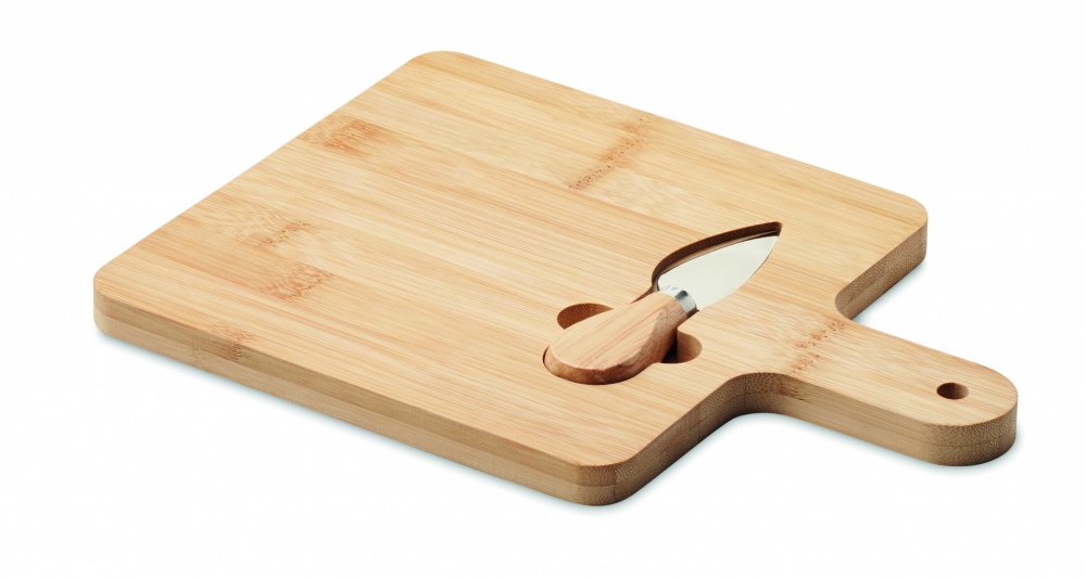 Logo trade promotional merchandise photo of: Cheese board set in bamboo Bremen