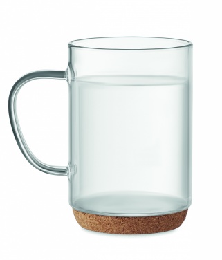 Logotrade promotional gift image of: Glass mug 400ml with cork base
