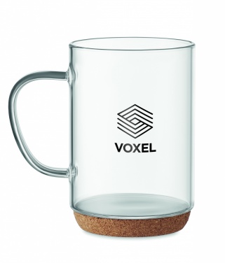 Logotrade advertising product picture of: Glass mug 400ml with cork base