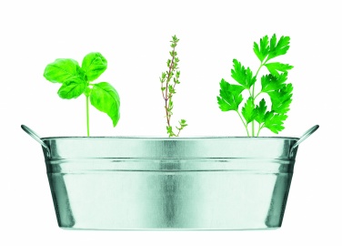 Logo trade promotional merchandise picture of: Zinc tub with 3 herbs seeds