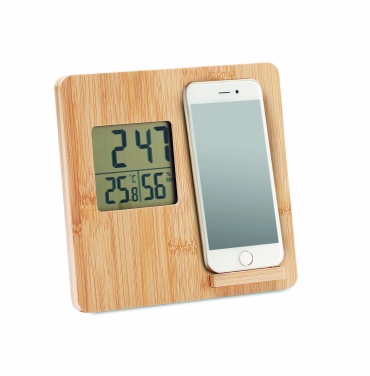 Logo trade promotional giveaways picture of: Bamboo weather station 10W