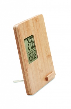 Logotrade promotional item image of: Bamboo weather station 10W