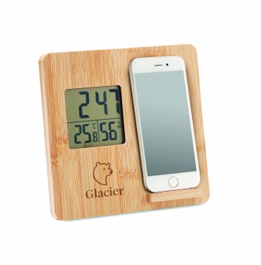 Logo trade promotional gifts picture of: Bamboo weather station 10W