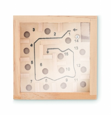Logo trade promotional giveaways image of: Pine wooden labyrinth game