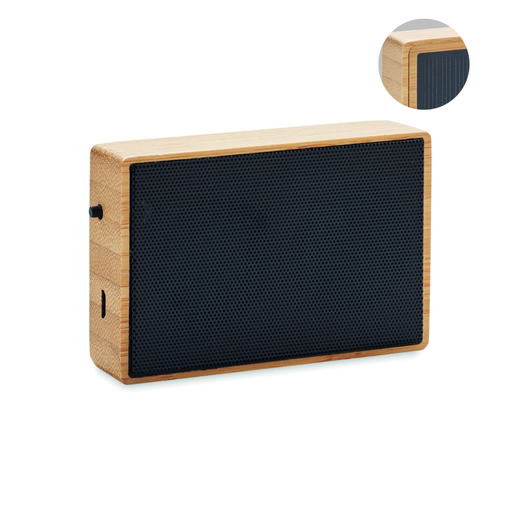 Logo trade promotional products picture of: Solar bamboo wireless speaker