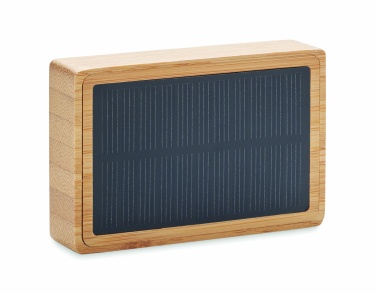 Logo trade promotional merchandise image of: Solar bamboo wireless speaker