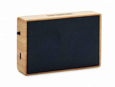 Logo trade promotional gifts picture of: Solar bamboo wireless speaker
