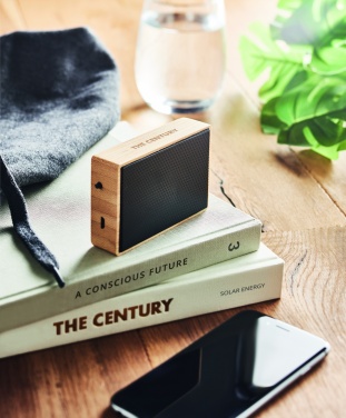 Logo trade promotional items picture of: Solar bamboo wireless speaker