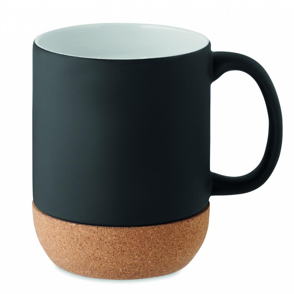Logo trade promotional gifts picture of: Matt ceramic cork mug 300 ml