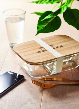 Logo trade promotional gifts image of: Glass lunch box with bamboo lid