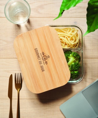 Logo trade corporate gifts picture of: Glass lunch box with bamboo lid