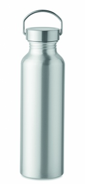 Logo trade business gifts image of: Recycled aluminum bottle 500 ml with a stainless steel handle cap