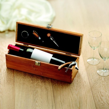 Logo trade corporate gift photo of: Wine set in bamboo box
