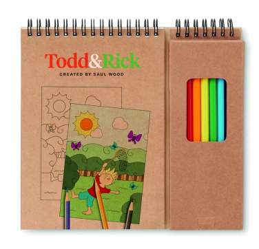 Logo trade corporate gift photo of: Colouring set with notepad