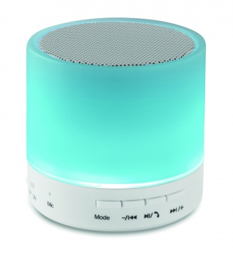 Logo trade promotional giveaways image of: Round wireless speaker LED