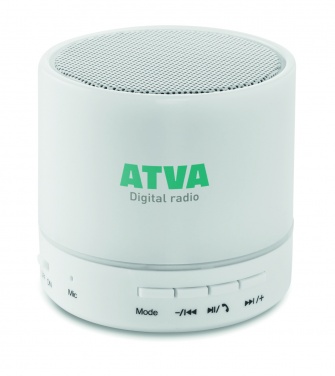 Logo trade promotional merchandise picture of: Round wireless speaker LED