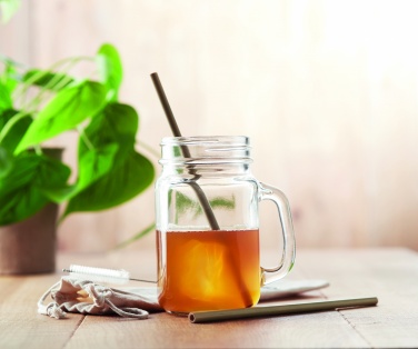 Logo trade business gift photo of: Bamboo Straw w/brush in pouch