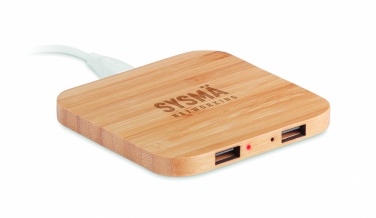 Logo trade promotional merchandise photo of: Bamboo wireless charge pad 5W