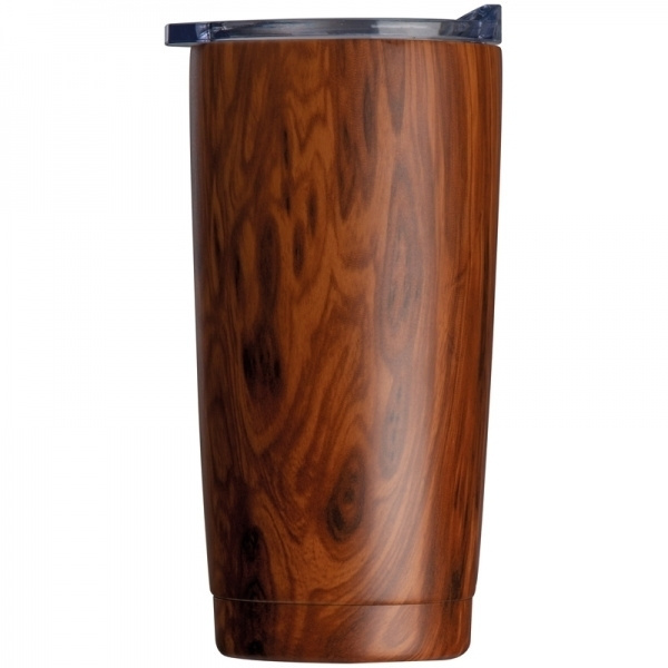 Logotrade promotional product image of: Stainless steel mug with wooden look COSTA RICA 550 ml
