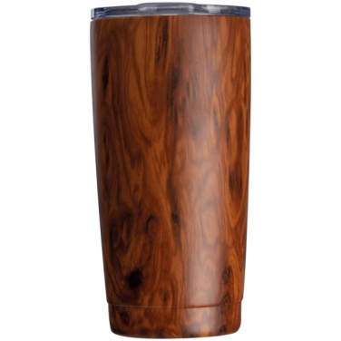 Logotrade promotional gift image of: Stainless steel mug with wooden look COSTA RICA 550 ml