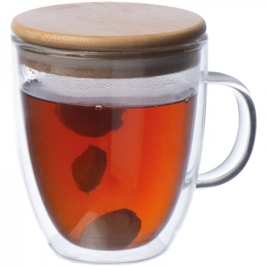 Logo trade corporate gifts image of: Double-walled glass cup GERTHE 350 ml