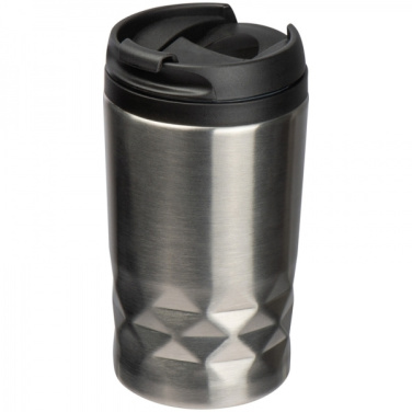 Logotrade business gift image of: Stainless steel mug with lid ROMA 250 ml