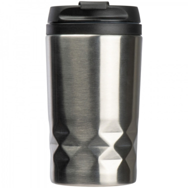 Logotrade business gift image of: Stainless steel mug with lid ROMA 250 ml
