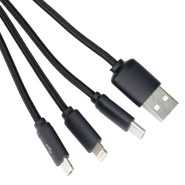 Logotrade advertising products photo of: 3in1 long cable with elighted logo for engraving, W201TG