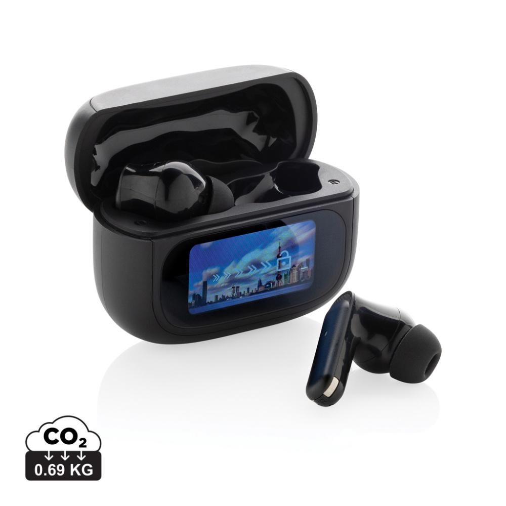 Logotrade promotional merchandise image of: Airtune RCS recycled plastic ANC earbuds with touch screen