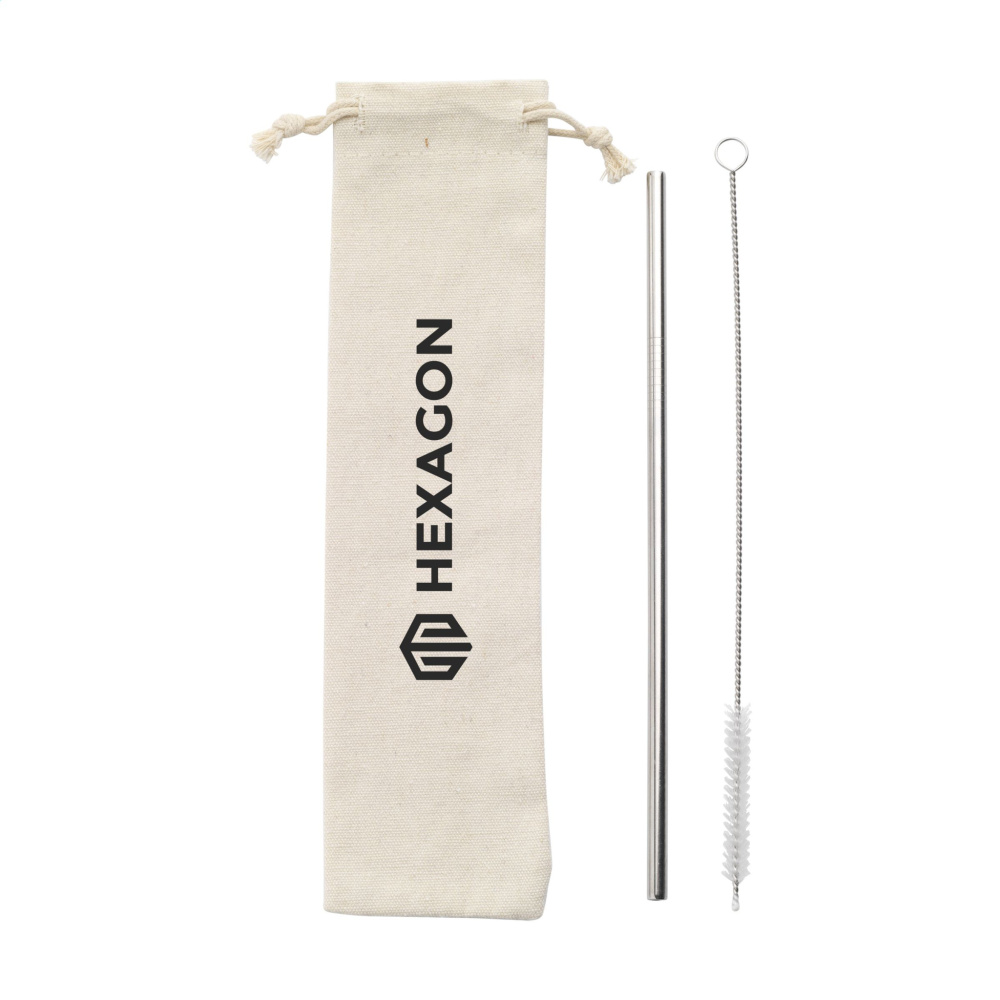 Logotrade promotional gift picture of: Reusable 1 piece ECO Straw Set stainless-steel straw