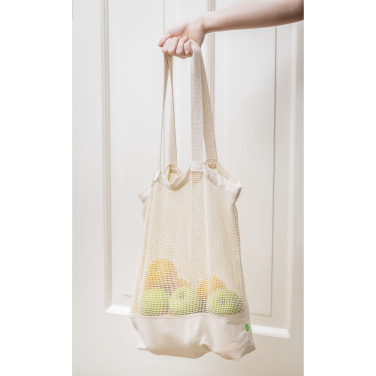 Logo trade promotional giveaways image of: Natura Organic Mesh Shopper (180 g/m²) shopping bag