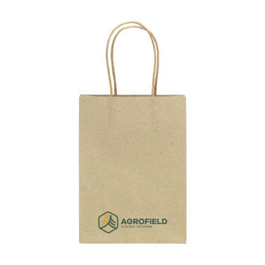 Logo trade business gifts image of: Leaf It Bag recycled grass paper (120 g/m²) S