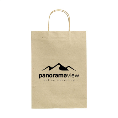 Logotrade promotional gift picture of: Leaf It Bag recycled grass paper (120 g/m²) L