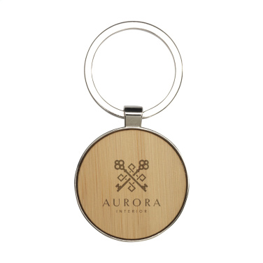Logo trade promotional merchandise photo of: Bamboo Key Circle keyring