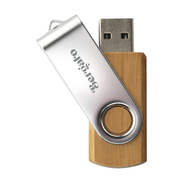 Logo trade promotional giveaways image of: USB Twist Bamboo 8 GB