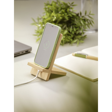 Logo trade promotional merchandise image of: Miyo Bamboo Phone Stand