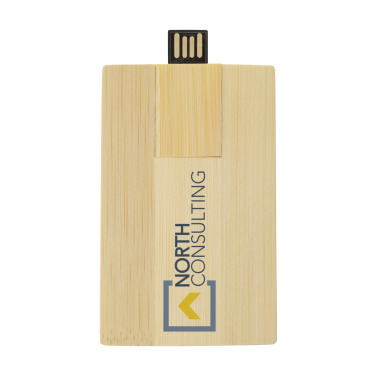 Logotrade promotional product image of: CreditCard USB Bamboo 32 GB