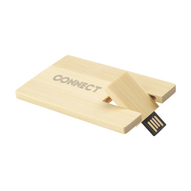 Logotrade promotional gifts photo of: CreditCard USB Bamboo 32 GB